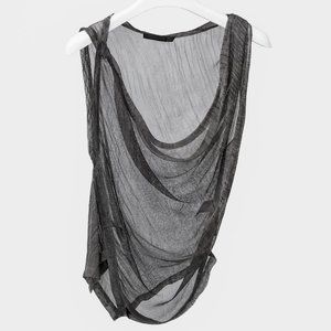 Donna Karan Asymmetrical Mesh Tank